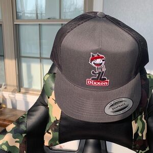 DIXXON Felix the gato Charcoal and Red Patch Trucker Cap